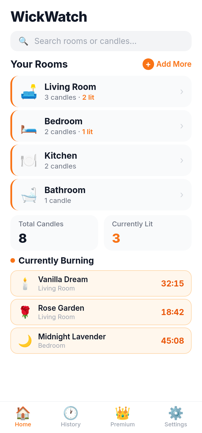 WickWatch Home Screen